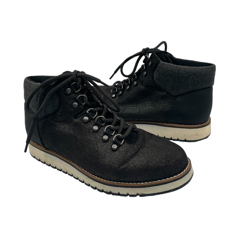 White Mountain Black Sparkle Clifton Ankle Lace Up Hiking Boots Size 9 Women's